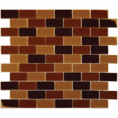 Brown Blend 12 in. x 12 in. x 8 mm Glass Mesh-Mounted Mosaic Tile