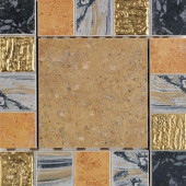 Terra Antica Oro 6 in. x 6 in. Porcelain Decorative Corner/Insert Accent Floor and Wall Tile