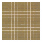 Maracas Raffia Gold 12 in. x 12 in. 8mm Frosted Glass Mesh-Mounted Mosaic Wall Tile (10 sq. ft. / case)-DISCONTINUED