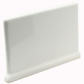 Bright Snow White 4 in. x 6 in. Ceramic Cove Base Left/Right Corner Wall Tile -DISCONTINUED