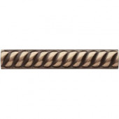 1 in. x 6 in. Cast Metal Rope Liner Classic Bronze Tile (16 pieces / case) - Discontinued