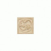 Salerno Nubi Bianche 3 in. x 3 in. Glazed Ceramic Floral Insert Wall Tile-DISCONTINUED