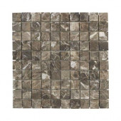 Emperador 12 in. x 12 in. x 8 mm Marble Mosaic Floor/Wall Tile