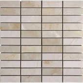 Crema Marfil 12 in. x 12 in. x 10 mm Polished Marble Mesh-Mounted Mosaic Tile (10 sq. ft. / case)