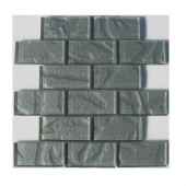 12 in. x 12 in. x 1/4 in. Thick Metallic Silver Glass Tile