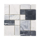 Carrara Block 12 in. x 12 in .x 8 mm Marble Mosaic Floor/Wall Tile