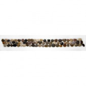 Anatolia Rumi 4 in. x 39 in. x 12.7 mm Natural Stone Pebble Border Mesh-Mounted Mosaic Tile (9.75 sq. ft./case)