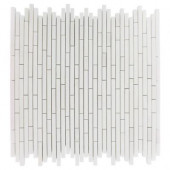 Windsor 1/4 in. x Random White Thassos Pattern Marble 12 in. x 12 in. x 8 mm Mosaic Floor & Wall Tile