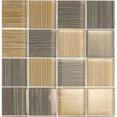 Brushstrokes Marrone-1503-3 Mosaic Glass Mesh Mounted 4 in. x 4 in. Tile Sample-DISCONTINUED