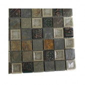 Roman Selection Emperial Slate With Deco Glass Floor and Wall Tile - 6 in. x 6 in. Tile Sample