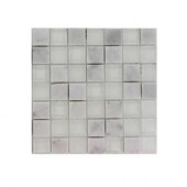 Tetris Carrera Ice 3/4 in. x 3/4 in. Square Glass Tile Sample