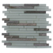Temple Pistachio Ice 12 in. x 12 in. Marble And Glass Mosaic Floor and Wall Tile-DISCONTINUED