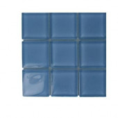 Contempo Aquarium Blue Polished Glass - 6 in. x 6 in. Tile Sample-DISCONTINUED