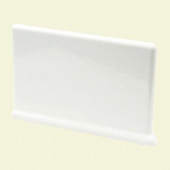 Color Collection Bright White Ice 4-1/4 in. x 6 in. Ceramic Left Cove Base Corner Wall Tile-DISCONTINUED