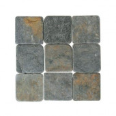Travertine Indian Multicolor 4 in. x 4 in. Tumbled Stone Floor and Wall Tile (6 sq. ft. / case)