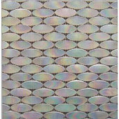 Alpinez Whistler-1472 Oval Milk Glass Mesh Mounted Floor and Wall Tile - 3 in. x 3 in. Tile Sample