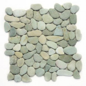 River Rock Turquoise 12 in. x 12 in. x 12.7 mm Natural Stone Pebble Mosaic Floor and Wall Tile (10 sq. ft./case)