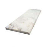 Greecian White 4 in. x 12 in. Polished Marble Base Board Wall Tile