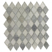 Tectonic Diamond Green Quartz Slate and White Gold 11 in. x 12 in. x 8 mm Glass Floor and Wall Tile