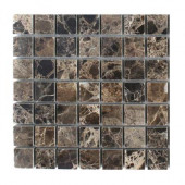 Dark Emperidor Squares Marble Floor and Wall Tile Sample