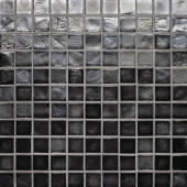 Edgewater Black Sand 1 in. x 1 in. 11 3/4 in. x 11 3/4 in. Glass Floor & Wall Mosaic Tile-DISCONTINUED