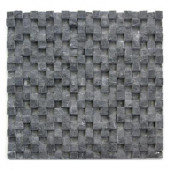 Cubist Gris 12 in. x 12 in. x 22.2mm Marble Mesh-Mounted Mosaic Wall Tile (5 sq. ft./Case)