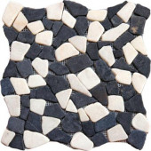 Mixed Flat Pebbles 16 In. x 16 In. Tumbled Marble Floor and Wall Tile (12.46 sq. ft. / case)