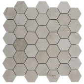 Crema Marfil Hexagon 12 in. x 12 in. x 8 mm Polished Marble Floor and Wall Tile