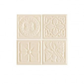 Fashion Accents Almond 2 in. x 2 in. Ceramic Decorative Floret Dot Wall Tile