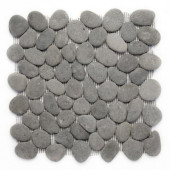 River Rock River Gray 12 in. x 12 in. x 12.7 mm Natural Stone Pebble Mosaic Floor and Wall Tile (10 sq. ft./case)