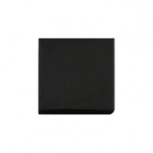 Semi-Gloss Black 4-1/4 in. x 4-1/4 in. Bullnose Corner Glazed Ceramic Wall Tile