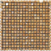 Versailles Gold 12 in. x 12 in. x 10 mm Tumbled Travertine Mesh-Mounted Mosaic Tile (10 sq. ft. / case)