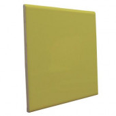 Bright Chartreuse 6 in. x 6 in. Ceramic Surface Bullnose Wall Tile-DISCONTINUED