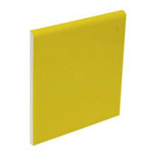 Color Collection Bright Yellow 4-1/4 in. x 4-1/4 in. Ceramic Surface Bullnose Wall Tile-DISCONTINUED