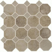 Aspen Lodge Shadow Pine 12 x 12 x 6mm Porcelain Octagon Mosaic Floor and Wall Tile (7.74 sq. ft. / case)-DISCONTINUED