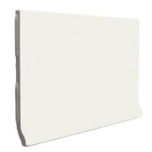 Color Collection Matte Bone 3-3/4 in. x 6 in. Ceramic Stackable Cove Base Wall Tile-DISCONTINUED