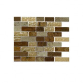 Desert Blend 1/2 in. x 2 in. Glass and Marble Mosaic Tile Sample