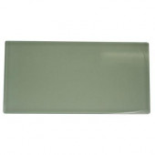 Streamline Spa Green 9 in. x 18 in. x 8 mm Glass Floor and Wall Tile