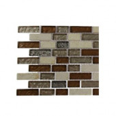 Suede Shoe Brick Pattern 1/2 in. x 2 in. Marble and Glass Tile - 6 in. x 6 in. Floor and Wall Tile Sample