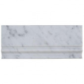 White Carrera 5 in. x 12 in. Marble Base Molding Floor and Wall Tile