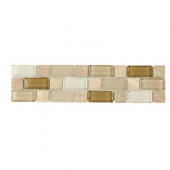 Gold Mine 3 in. x 12 in. x 8 mm Glass Metal Marble Accent Strip (.25 sq. ft./1.15 lb./ Each)