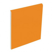Color Collection Bright Tangerine 4-1/4 in. x 4-1/4 in. Ceramic Surface Bullnose Wall Tile-DISCONTINUED
