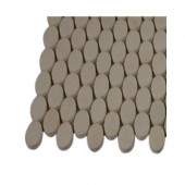 Orbit White Thassos Ovals Marble Tile Sample