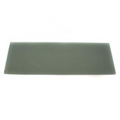 Contempo Seafoam Frosted Glass Tiles - 4 in. x 12 in. x 8 mm Floor and Wall Tile, Half Piece Sample
