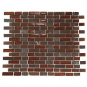 Brick Pattern 12 in. x 12 in. x 8 mm Marble and Glass Mosaic Floor and Wall Tile