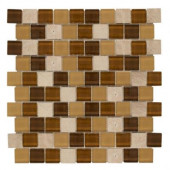 Sand Castle 1x1 12 in. x 12 in. Stone & Glass Wall Tile-DISCONTINUED