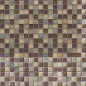 Cabernet 12 in. x 12 in. x 8 mm Glass Slate Mosaic Wall Tile
