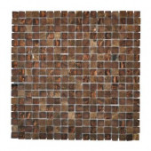 Italian Fossil Foil 12 in. x 12 in. x 8 mm Glass Marble Mosaic Wall Tile