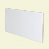 Bright White Ice 3 in. x 6 in. Ceramic Short End Surface Bullnose Wall Tile