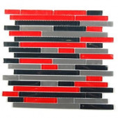 Temple Explosion 12 in. x 12 in. x 8 mm Glass Mosaic Floor and Wall Tile